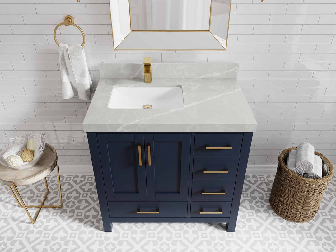 Malibu 36 in. W x 22 in. D Left Offset Sink Bathroom Vanity