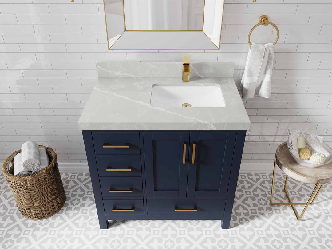 Malibu 36 in. W x 22 in. D Right Offset Sink Bathroom Vanity