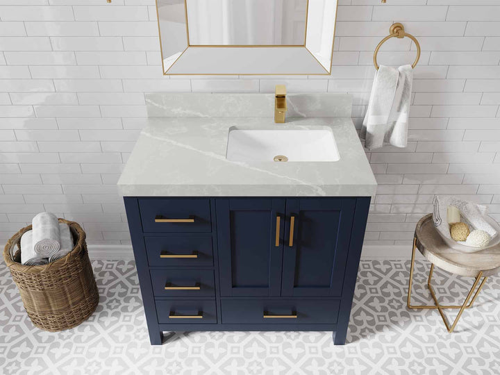 Malibu 36 in. W x 22 in. D Right Offset Sink Bathroom Vanity - photo 32