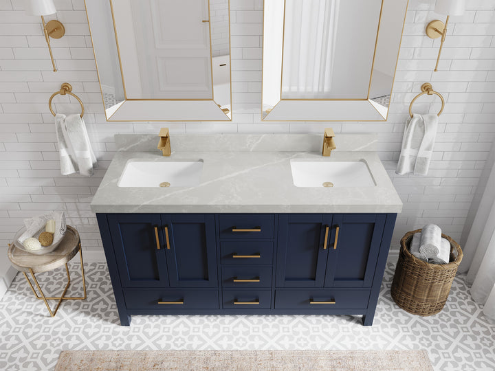 Malibu 60 in. W x 22 in. D Double Sink Bathroom Vanity - photo 34
