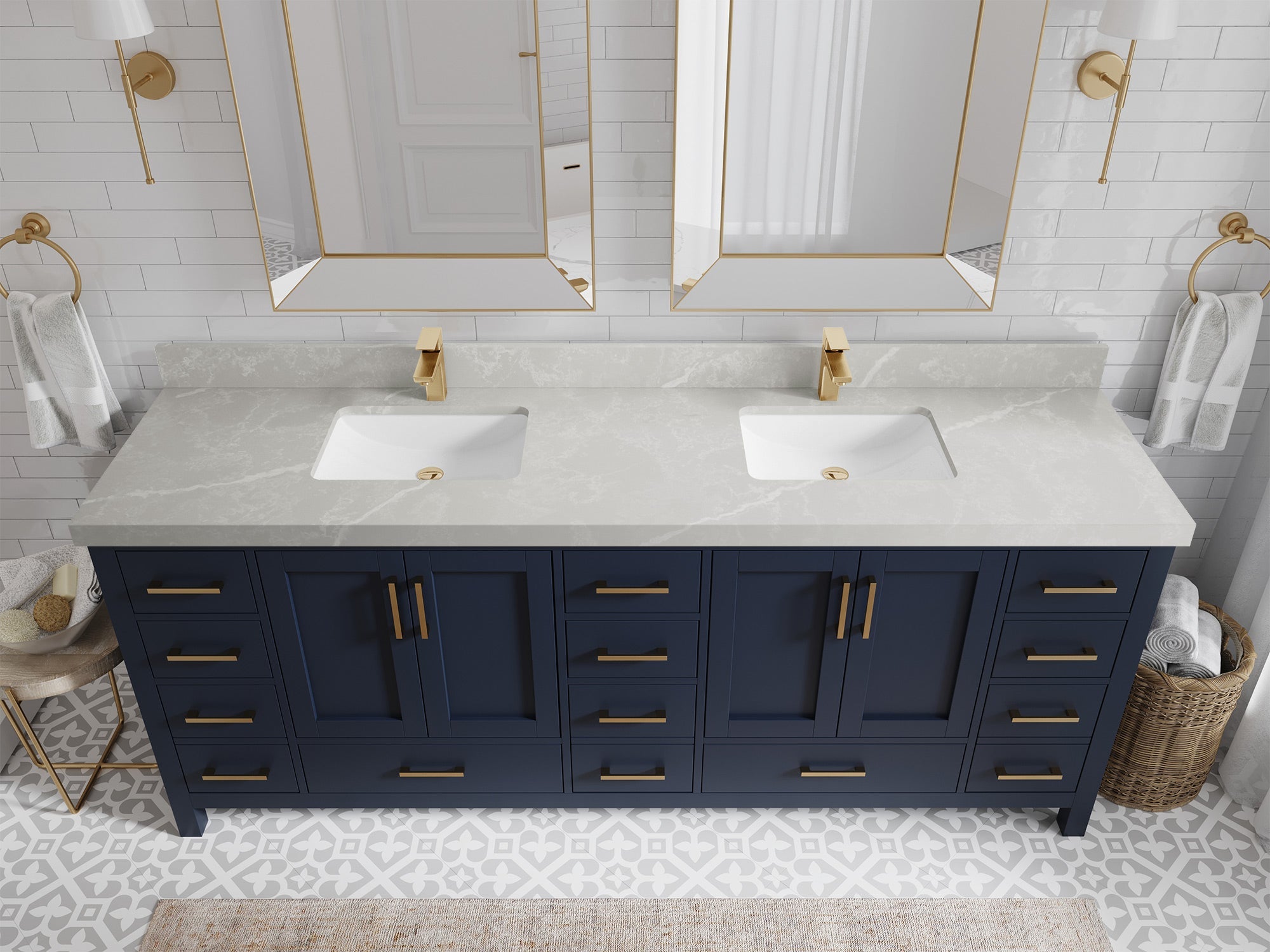 Malibu 84 in. W x 22 in. D Double Sink Bathroom Vanity