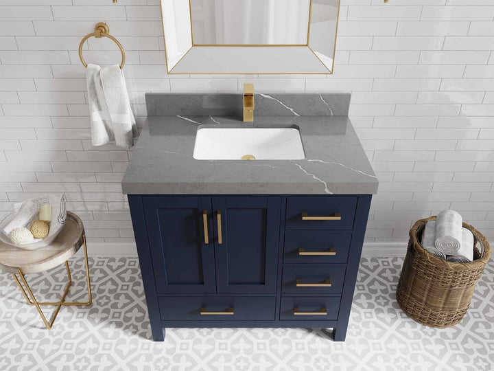 Malibu 36 in. W x 22 in. D Bathroom Vanity Center Sink - photo 34