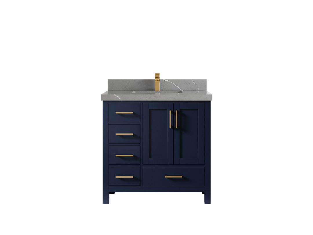 Malibu 36 in. W x 22 in. D Bathroom Vanity Center Sink 2