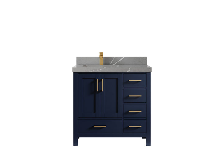Malibu 36 in. W x 22 in. D Left Offset Sink Bathroom Vanity - photo 35