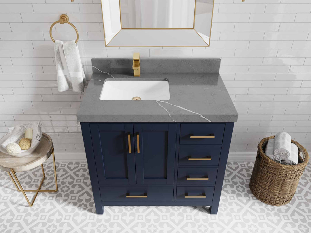 Malibu 36 in. W x 22 in. D Left Offset Sink Bathroom Vanity