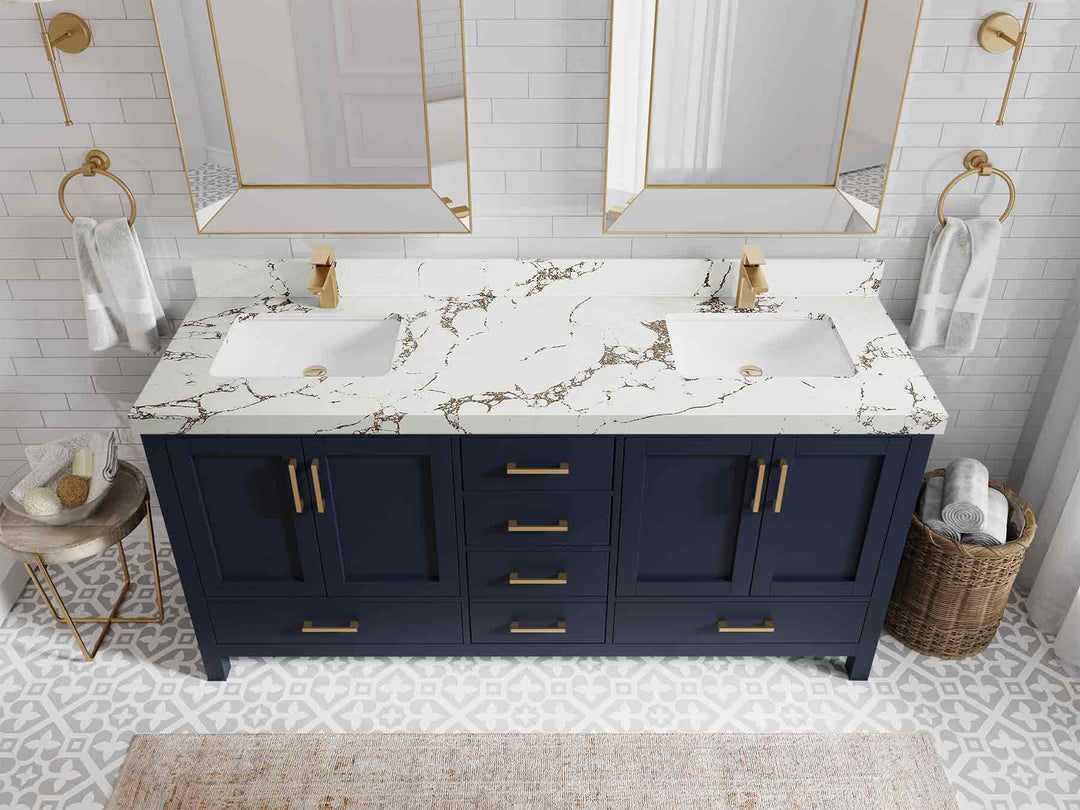 Malibu 72 in. W x 22 in. D Double Sink Bathroom Vanity