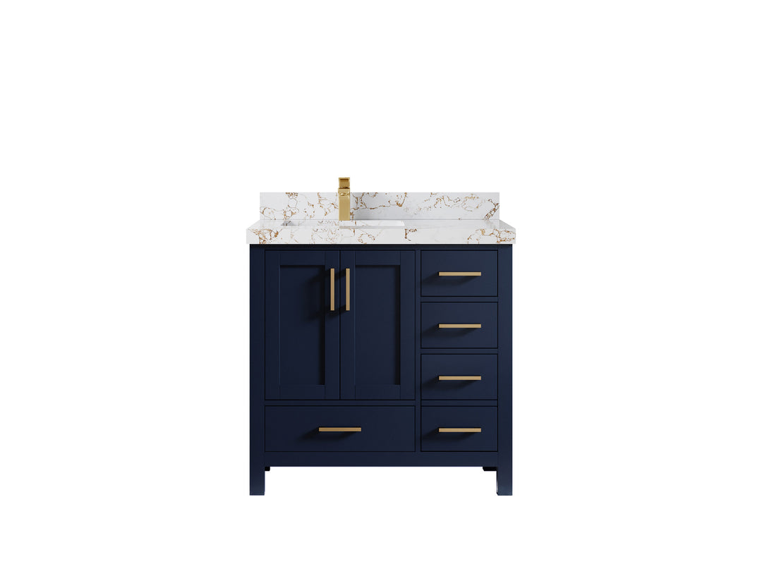 Malibu 36 in. W x 22 in. D Left Offset Sink Bathroom Vanity