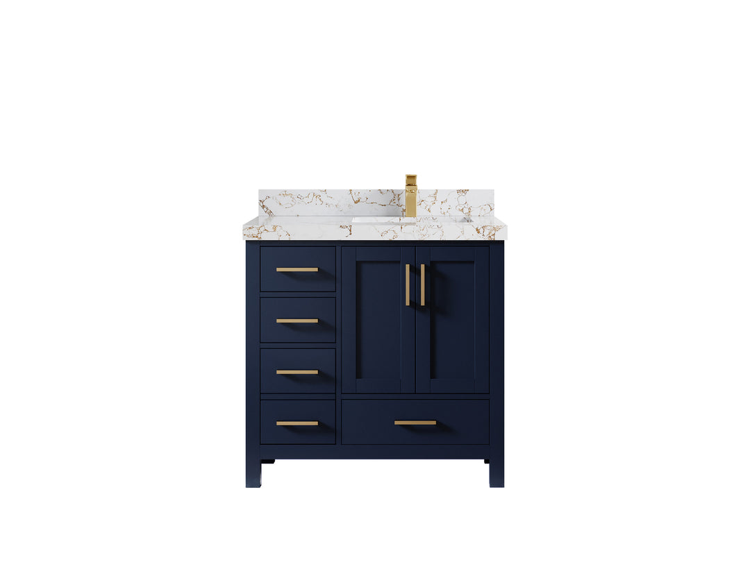 Malibu 36 in. W x 22 in. D Right Offset Sink Bathroom Vanity
