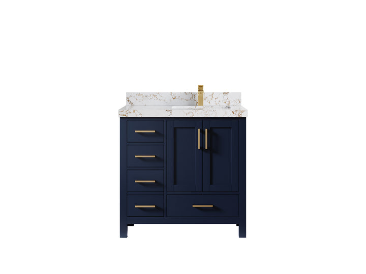 Malibu 36 in. W x 22 in. D Right Offset Sink Bathroom Vanity - photo 39