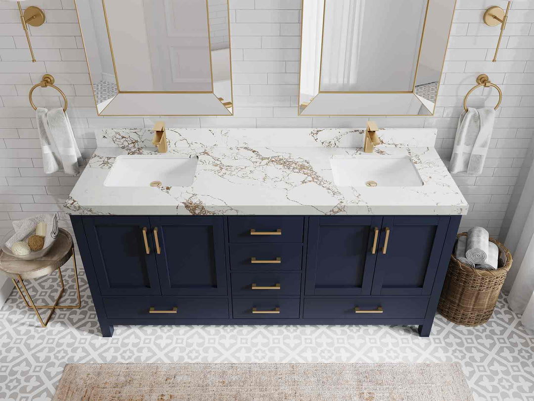 Malibu 72 in. W x 22 in. D Double Sink Bathroom Vanity