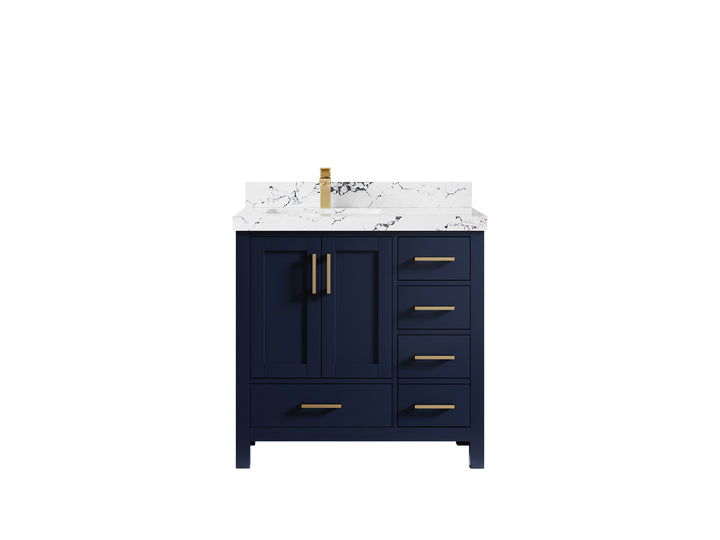 Malibu 36 in. W x 22 in. D Left Offset Sink Bathroom Vanity - photo 41