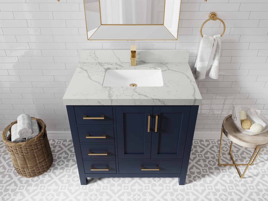 Malibu 36 in. W x 22 in. D Bathroom Vanity Center Sink 2