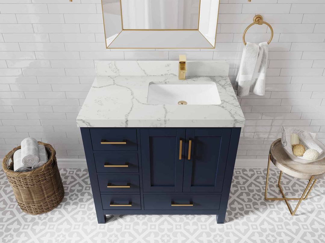 Malibu 36 in. W x 22 in. D Right Offset Sink Bathroom Vanity