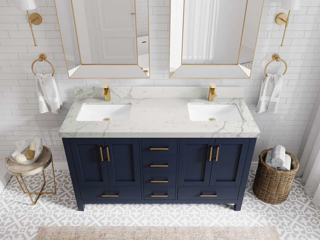 Malibu 60 in. W x 22 in. D Double Sink Bathroom Vanity