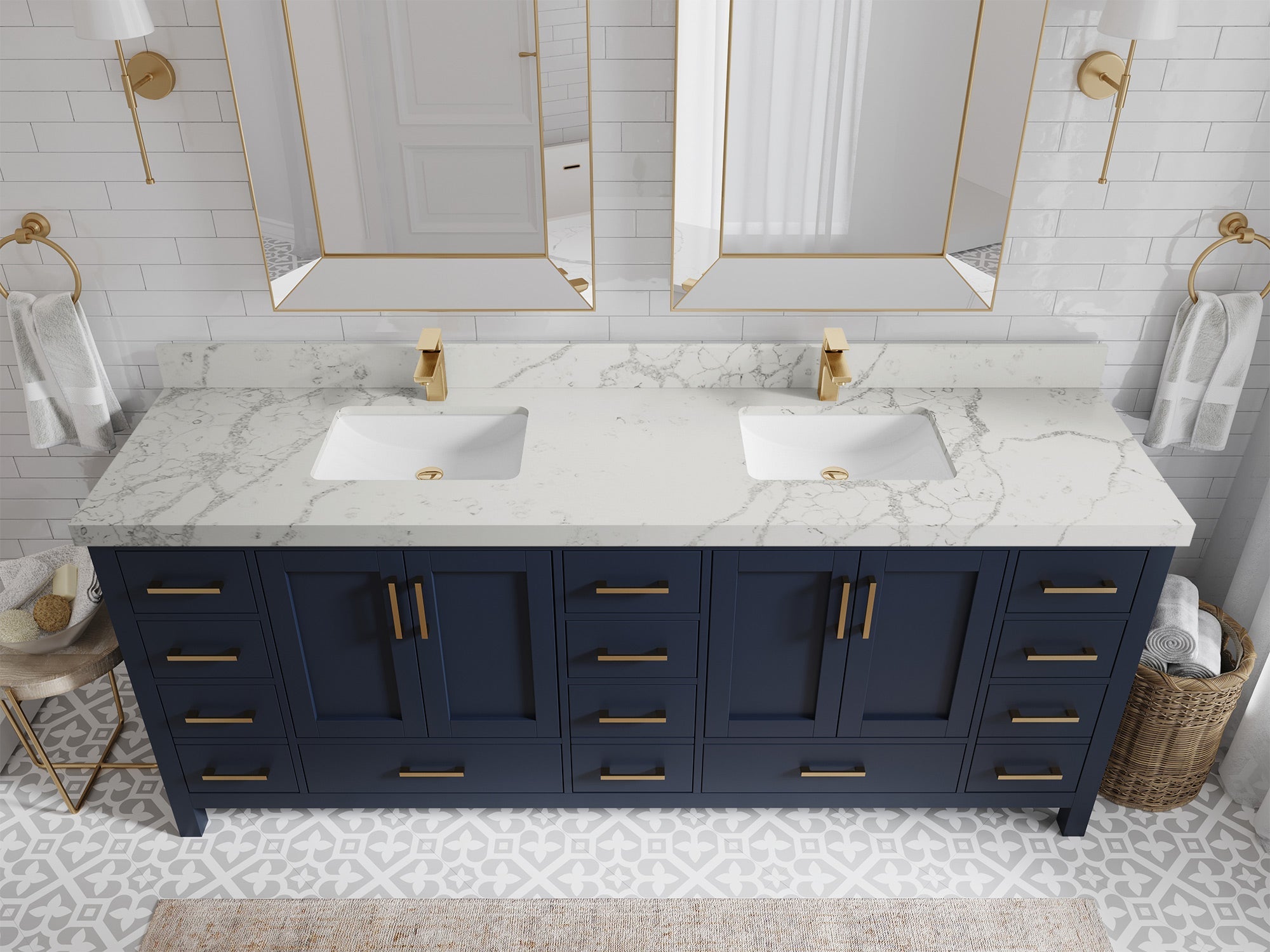Malibu 84 in. W x 22 in. D Double Sink Bathroom Vanity