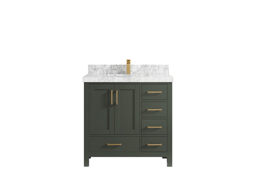 Malibu 36 in. W x 22 in. D Bathroom Vanity Center Sink