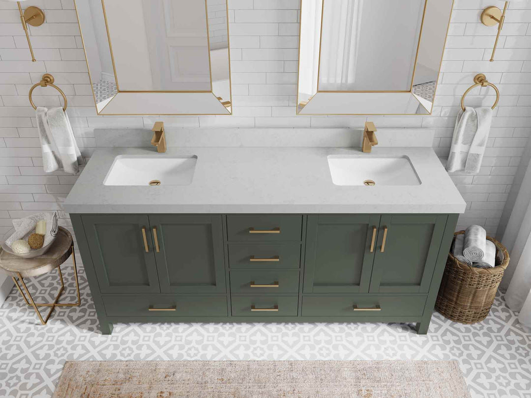 Malibu 72 in. W x 22 in. D Double Sink Bathroom Vanity