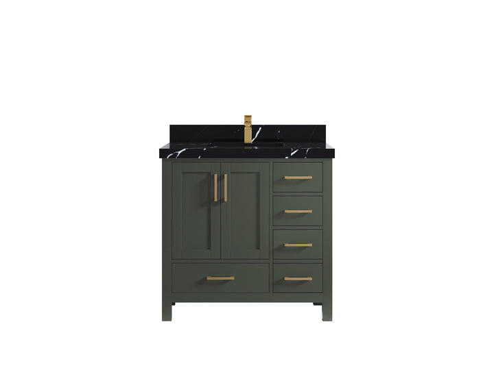 Malibu 36 in. W x 22 in. D Bathroom Vanity Center Sink - photo 16