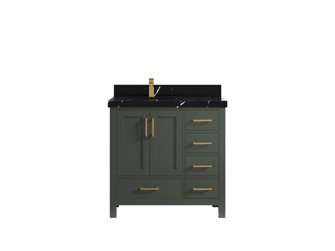 Malibu 36 in. W x 22 in. D Left Offset Sink Bathroom Vanity