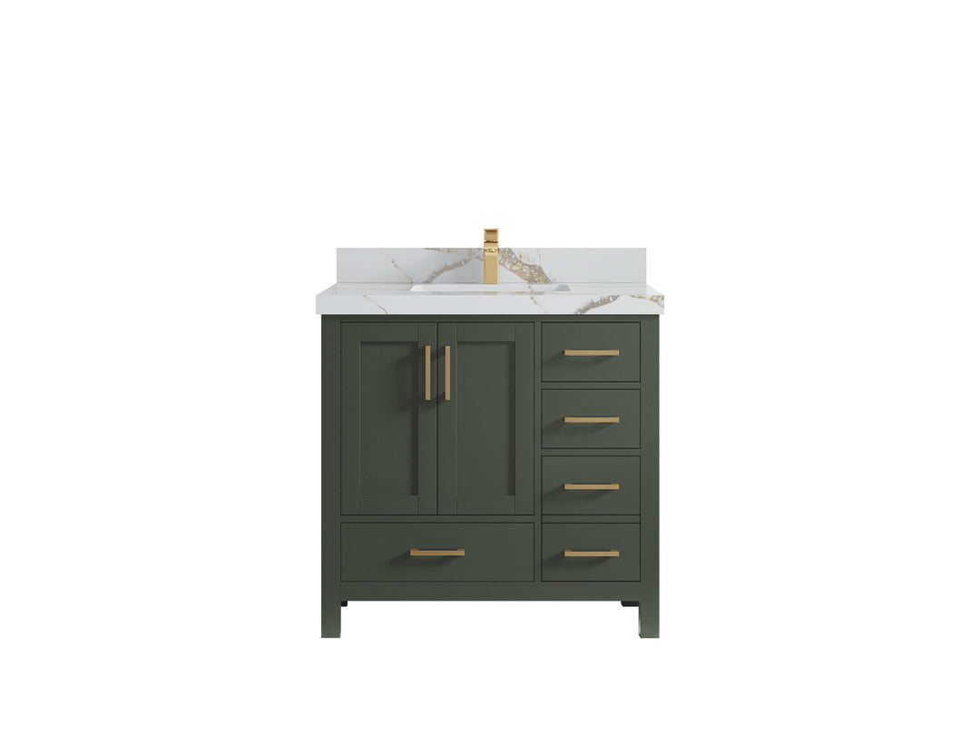 Malibu 36 in. W x 22 in. D Bathroom Vanity Center Sink
