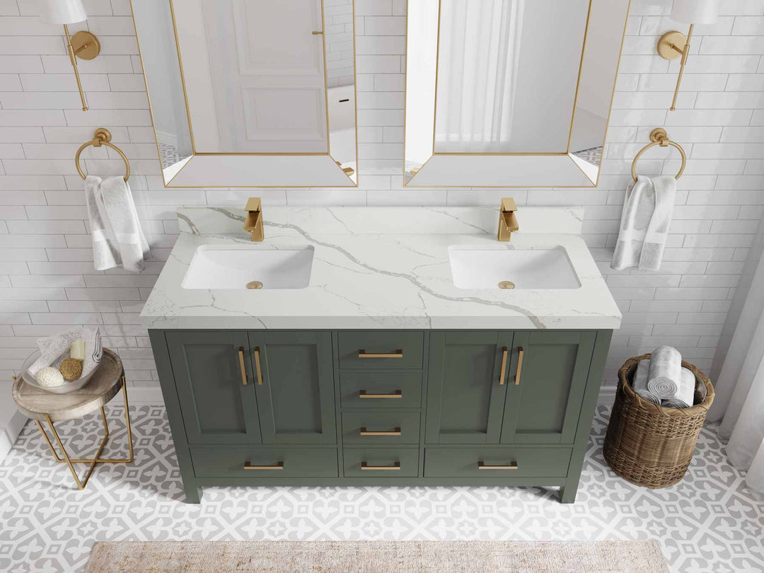 Malibu 60 in. W x 22 in. D Double Sink Bathroom Vanity