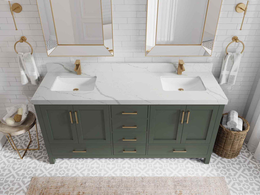 Malibu 72 in. W x 22 in. D Double Sink Bathroom Vanity