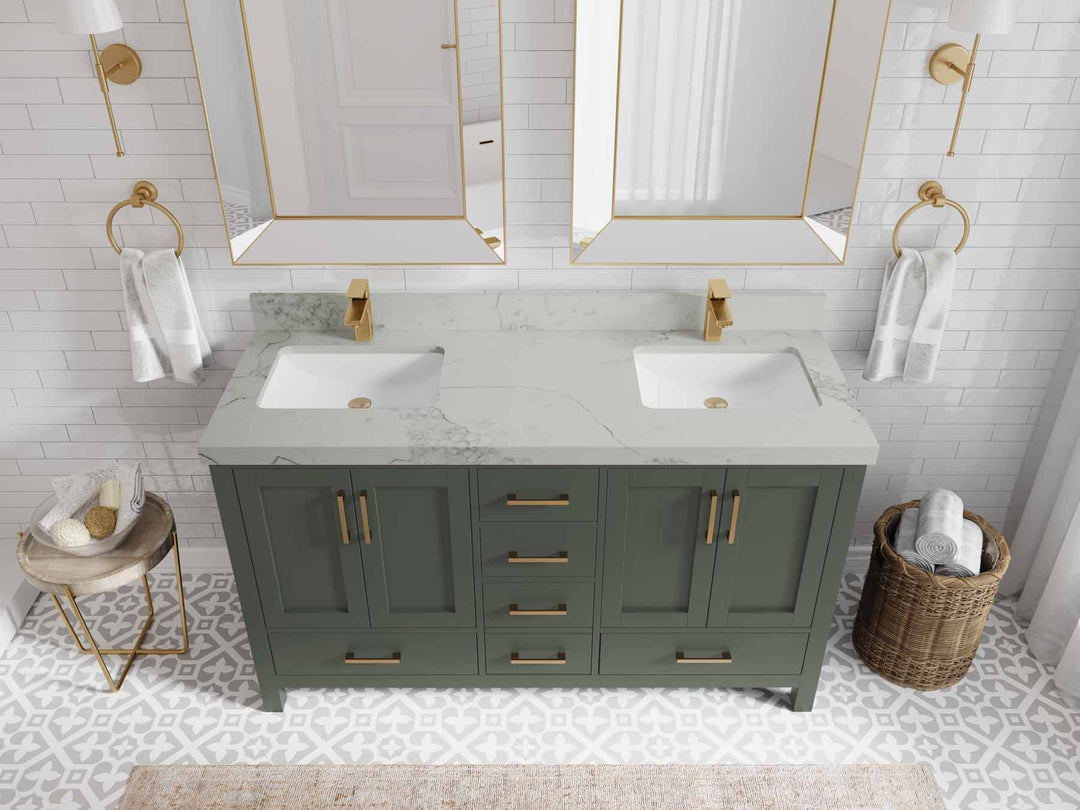 Malibu 60 in. W x 22 in. D Double Sink Bathroom Vanity