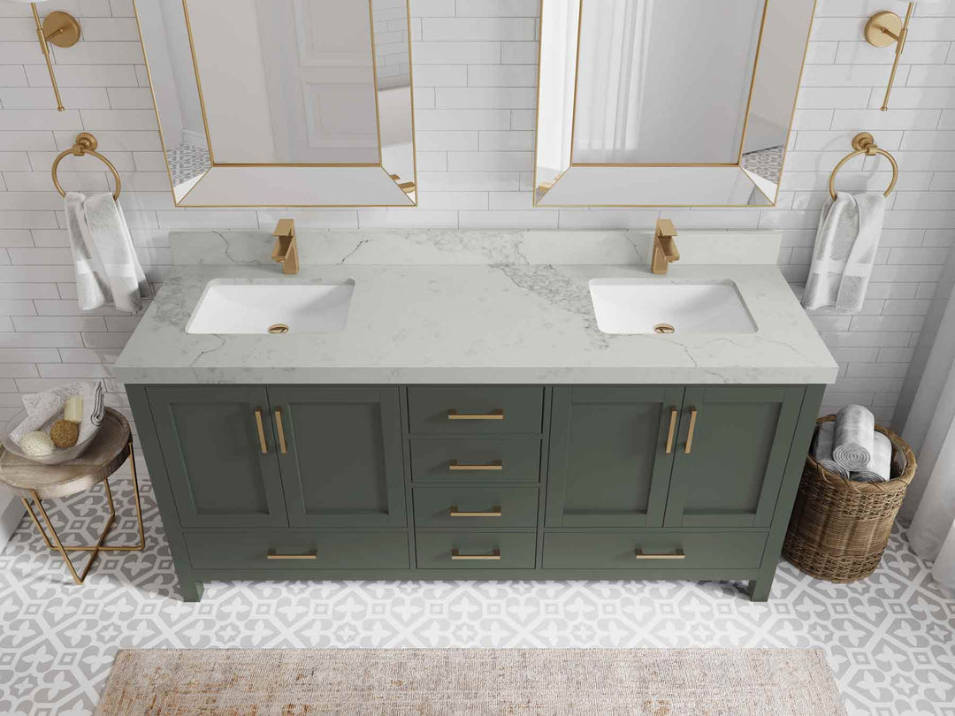 Malibu 72 in. W x 22 in. D Double Sink Bathroom Vanity