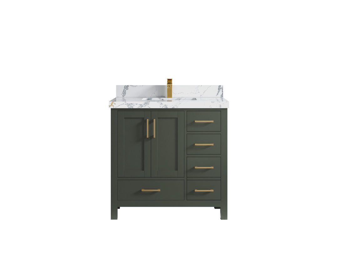 Malibu 36 in. W x 22 in. D Bathroom Vanity Center Sink