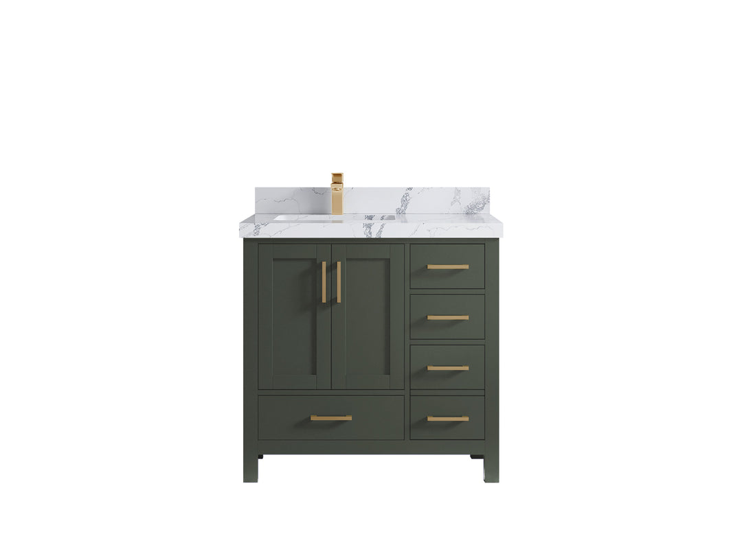 Malibu 36 in. W x 22 in. D Left Offset Sink Bathroom Vanity
