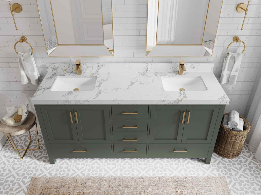 Malibu 72 in. W x 22 in. D Double Sink Bathroom Vanity