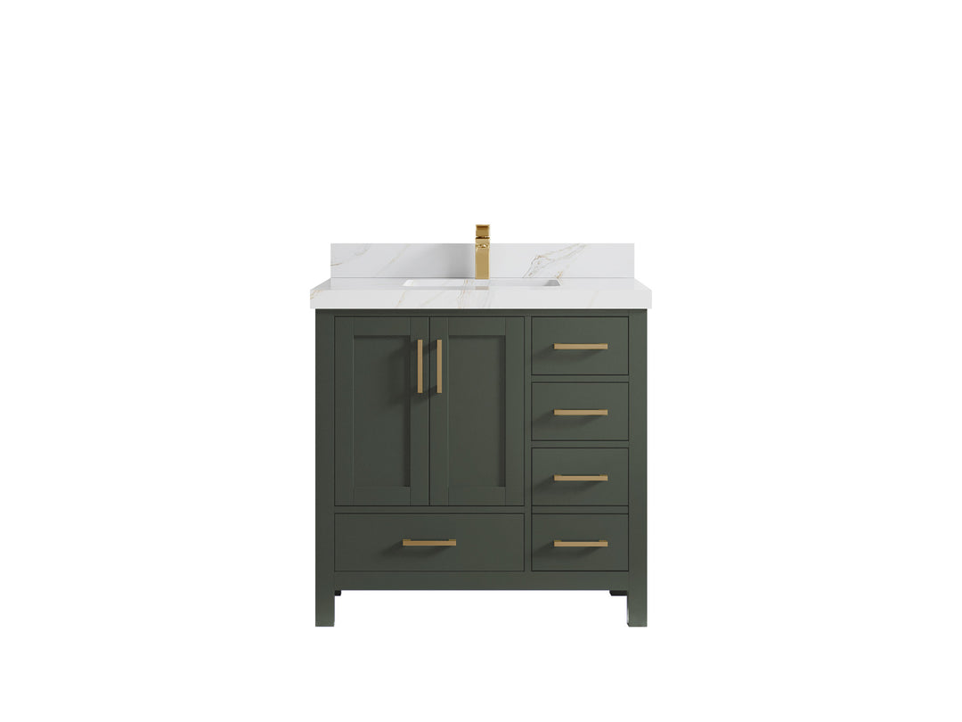 Malibu 36 in. W x 22 in. D Bathroom Vanity Center Sink