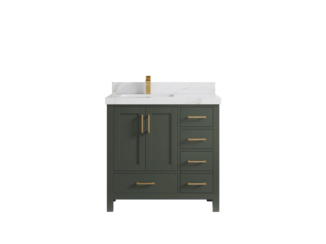 Malibu 36 in. W x 22 in. D Left Offset Sink Bathroom Vanity