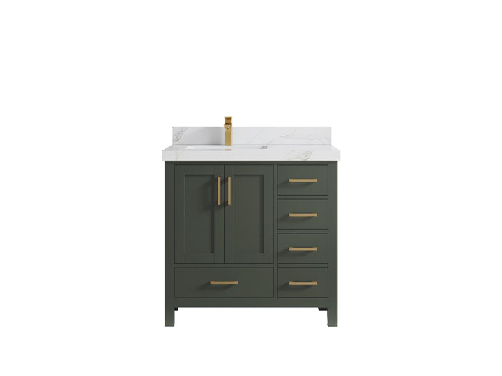 Malibu 36 in. W x 22 in. D Left Offset Sink Bathroom Vanity - photo 26