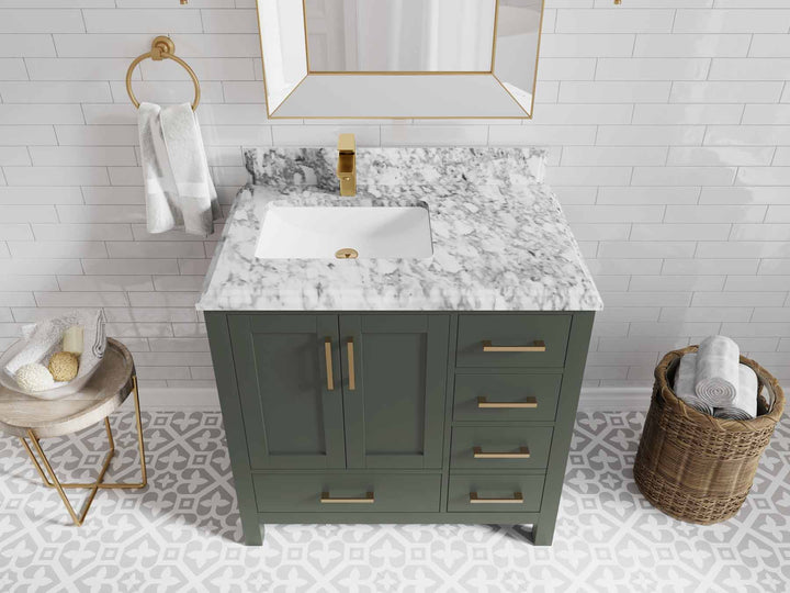 Malibu 36 in. W x 22 in. D Left Offset Sink Bathroom Vanity - photo 27