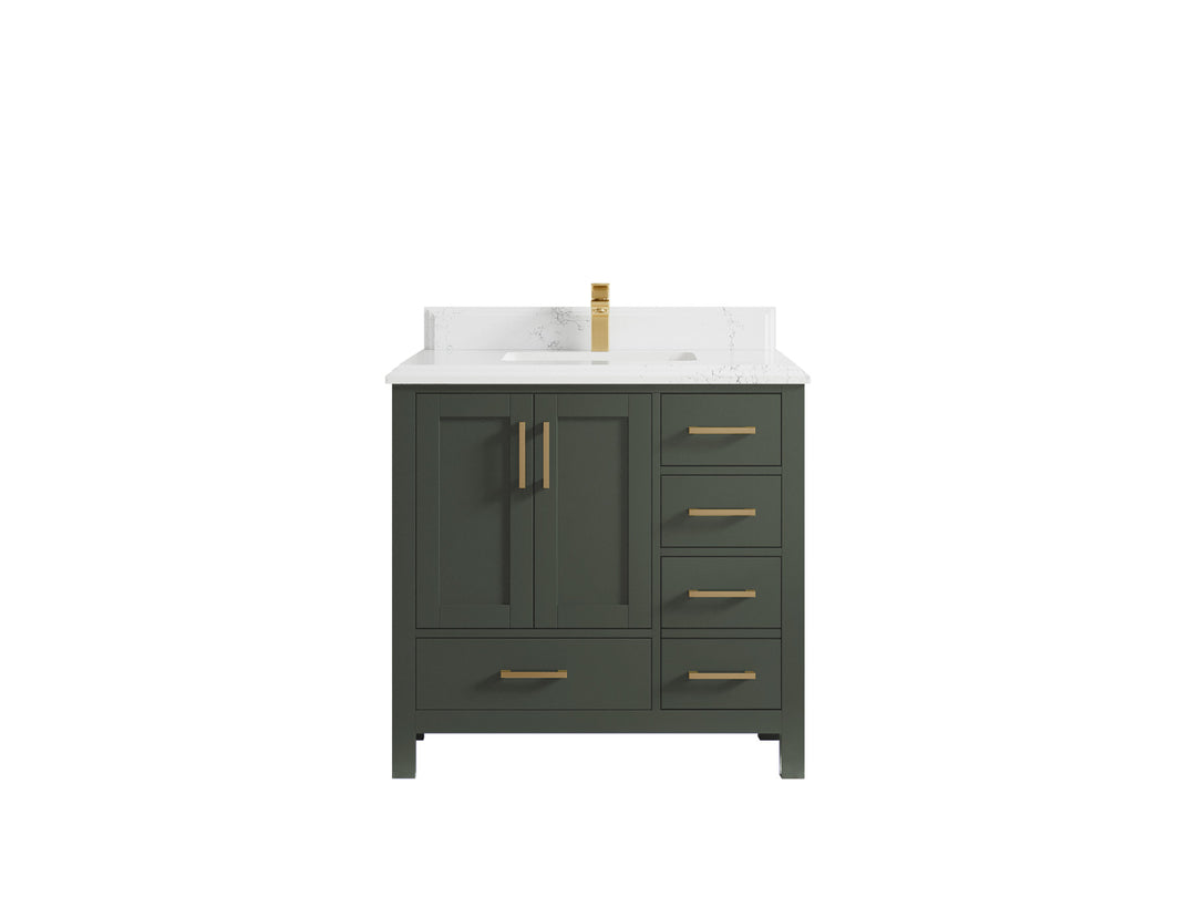 Malibu 36 in. W x 22 in. D Bathroom Vanity Center Sink