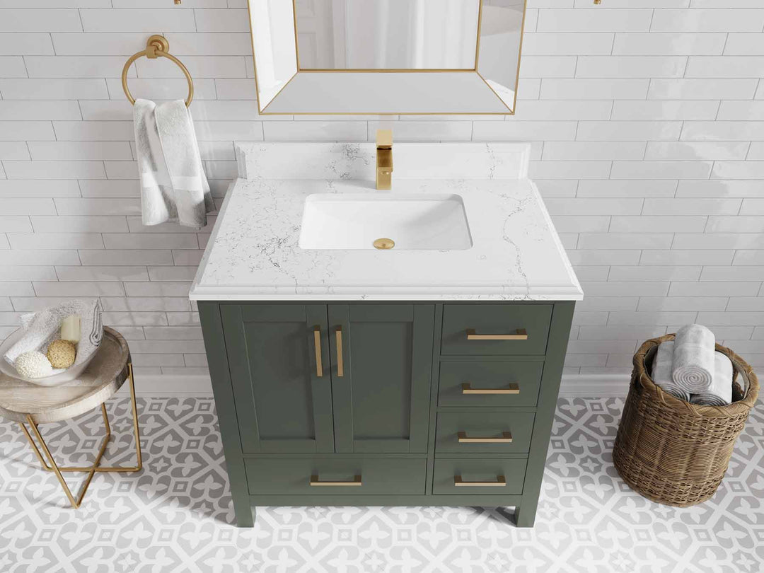 Malibu 36 in. W x 22 in. D Bathroom Vanity Center Sink