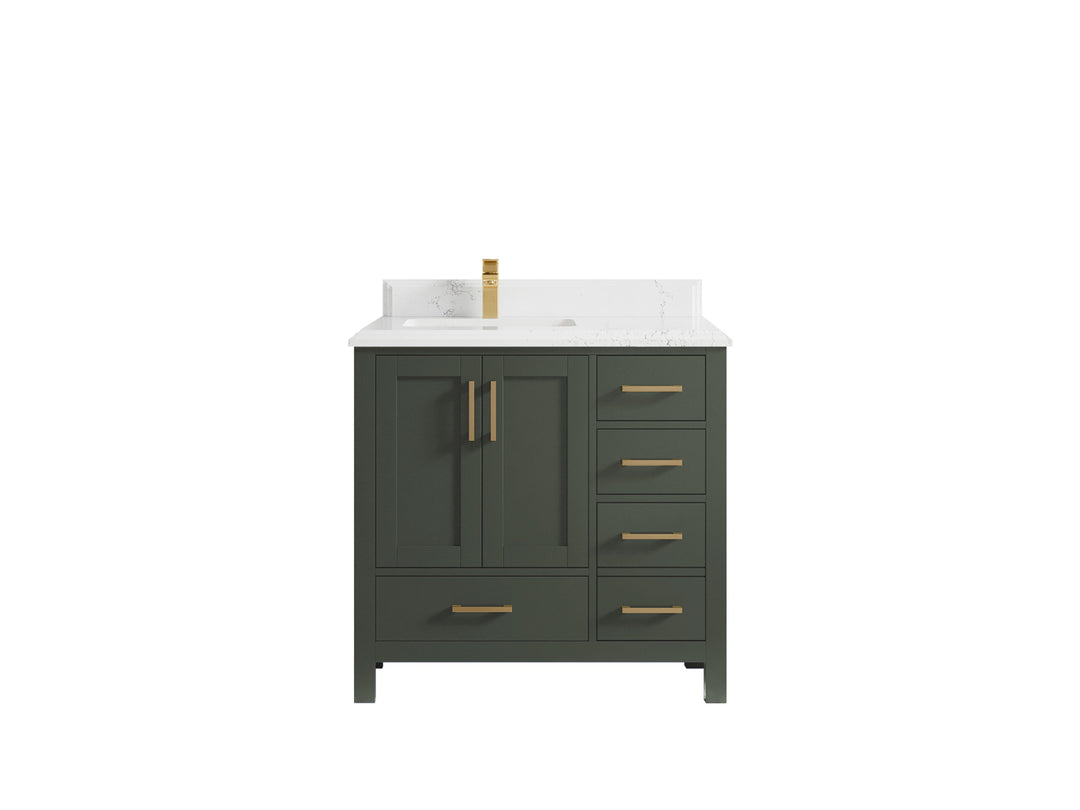 Malibu 36 in. W x 22 in. D Left Offset Sink Bathroom Vanity