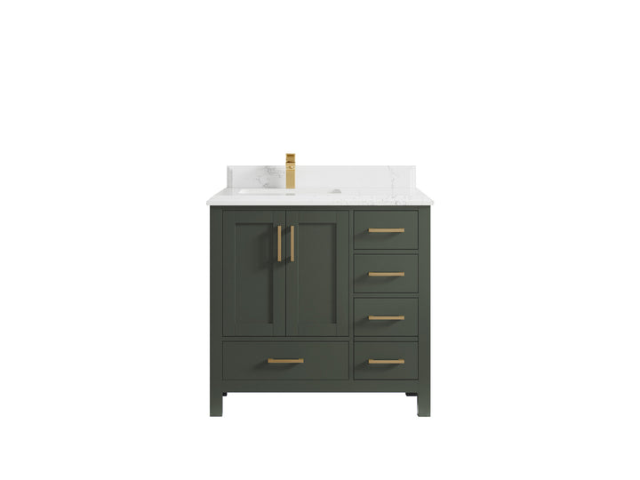 Malibu 36 in. W x 22 in. D Left Offset Sink Bathroom Vanity - photo 32