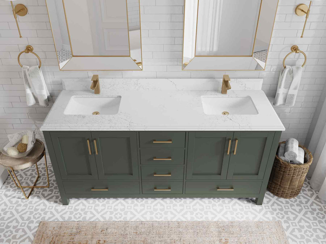 Malibu 72 in. W x 22 in. D Double Sink Bathroom Vanity