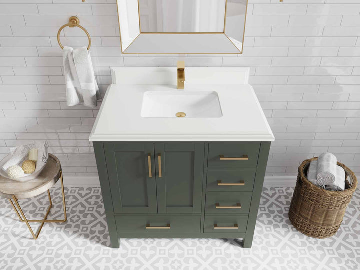Malibu 36 in. W x 22 in. D Bathroom Vanity Center Sink - photo 33