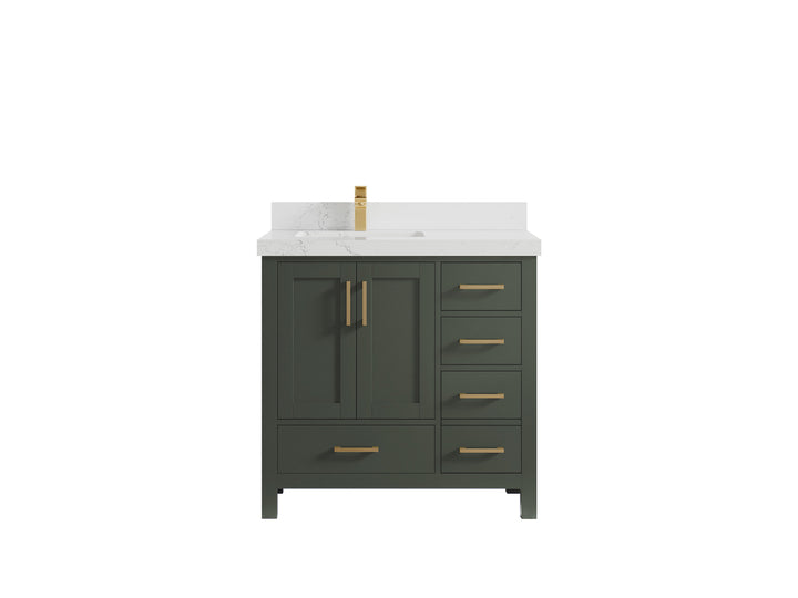 Malibu 36 in. W x 22 in. D Left Offset Sink Bathroom Vanity - photo 36