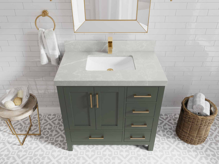 Malibu 36 in. W x 22 in. D Bathroom Vanity Center Sink - photo 37