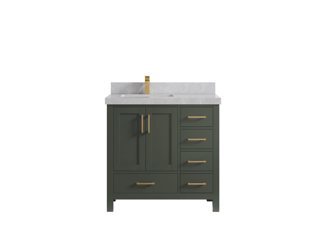 Malibu 36 in. W x 22 in. D Left Offset Sink Bathroom Vanity