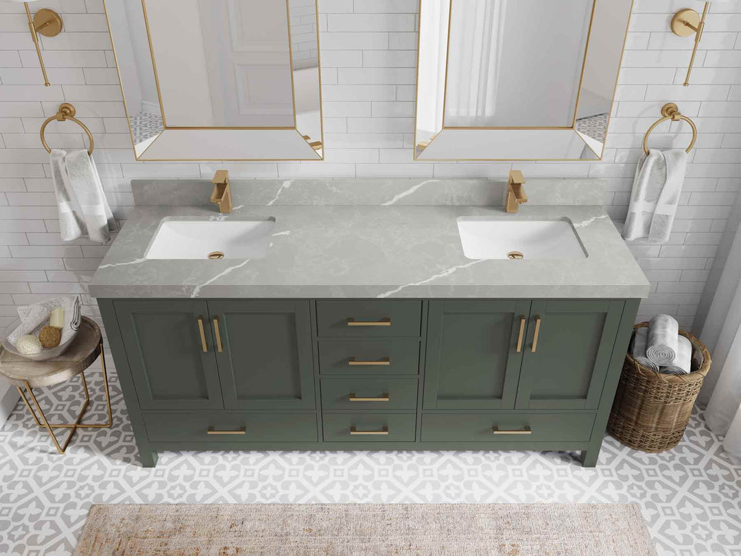 Malibu 72 in. W x 22 in. D Double Sink Bathroom Vanity