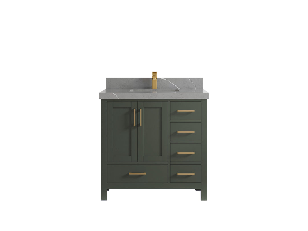 Malibu 36 in. W x 22 in. D Bathroom Vanity Center Sink