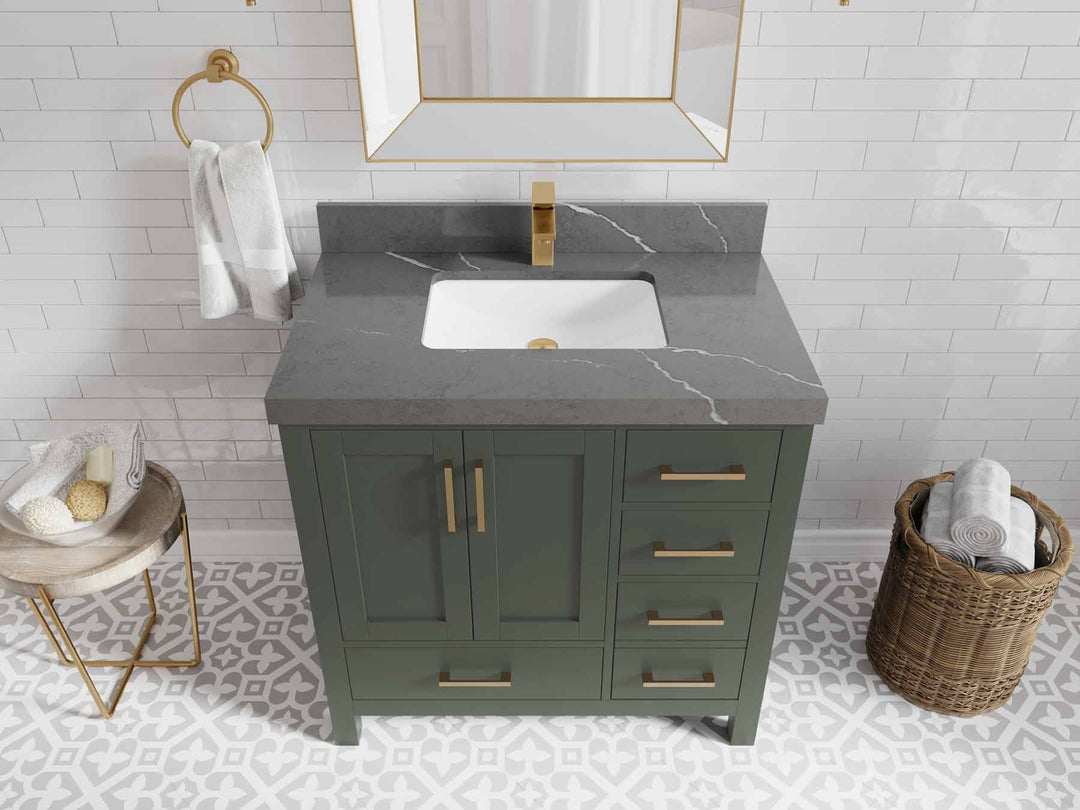 Malibu 36 in. W x 22 in. D Bathroom Vanity Center Sink