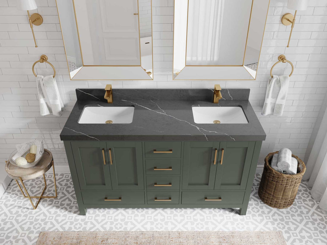 Malibu 60 in. W x 22 in. D Double Sink Bathroom Vanity