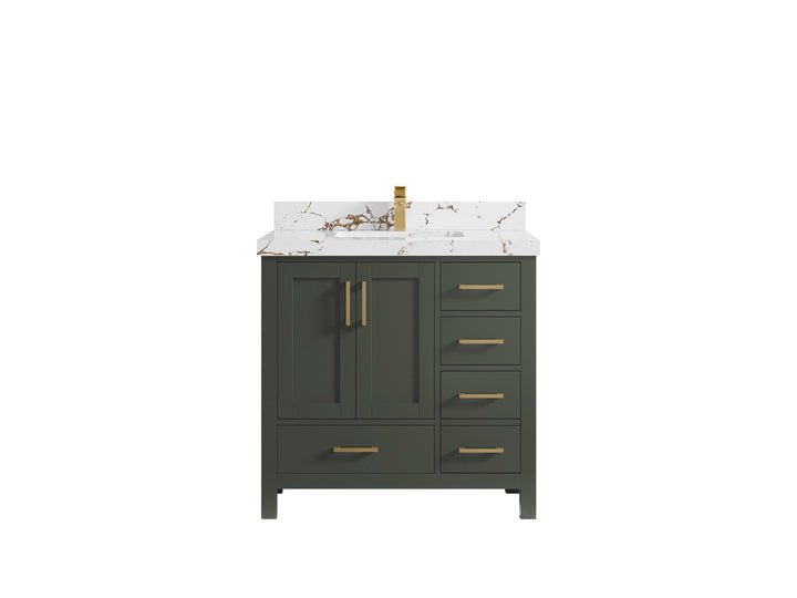 Malibu 36 in. W x 22 in. D Bathroom Vanity Center Sink - photo 42