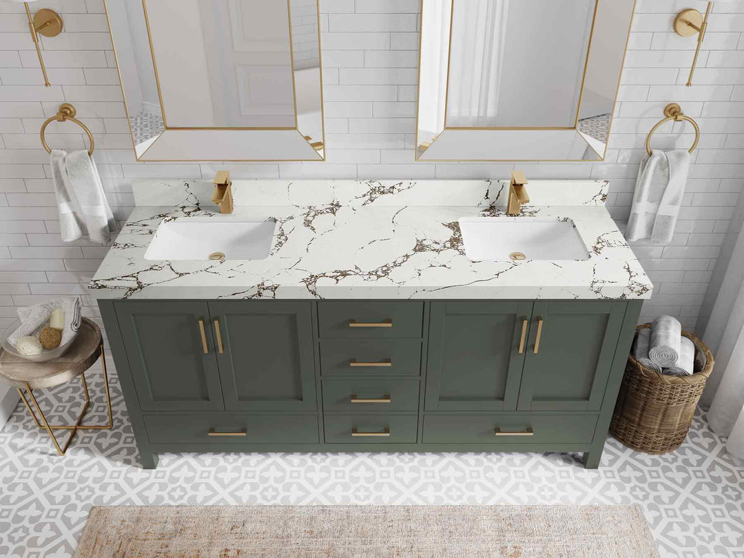 Malibu 72 in. W x 22 in. D Double Sink Bathroom Vanity